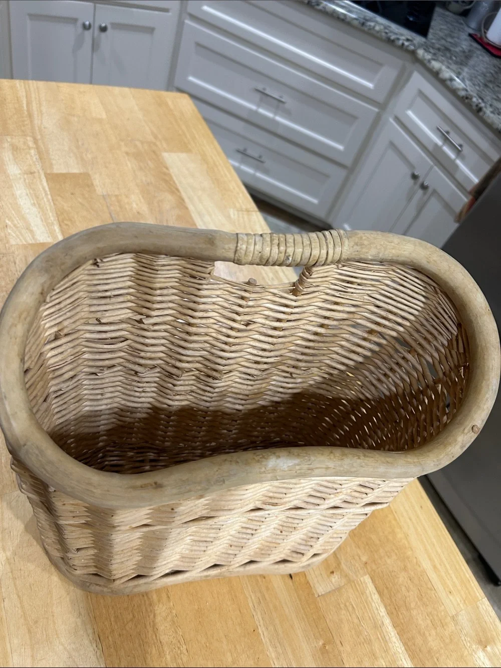 Woven Rattan Storage Basket in Natural Tan